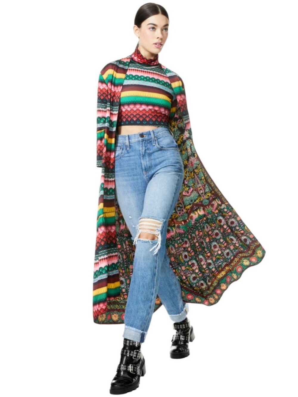 Alice + Olivia Katerina Dst Hw Bggy Jean Blue High Rise Denim Relaxed